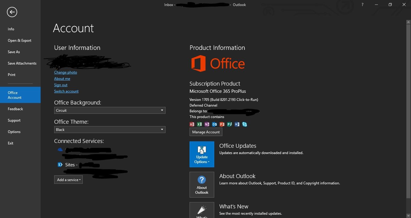 Update office to fix Outlook constantly prompting for password