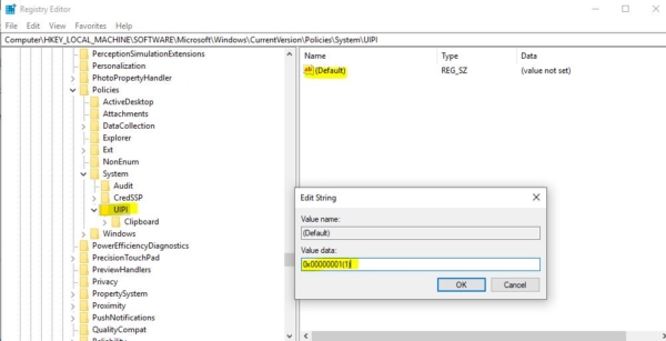 Modifying the value Built-in Administrator account error