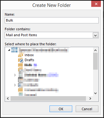 Create New Folder-Create Rule in Outlook
