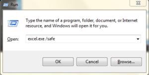 open excel in safe mode