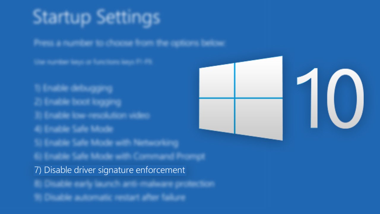 remove driver signature enforcement windows 7