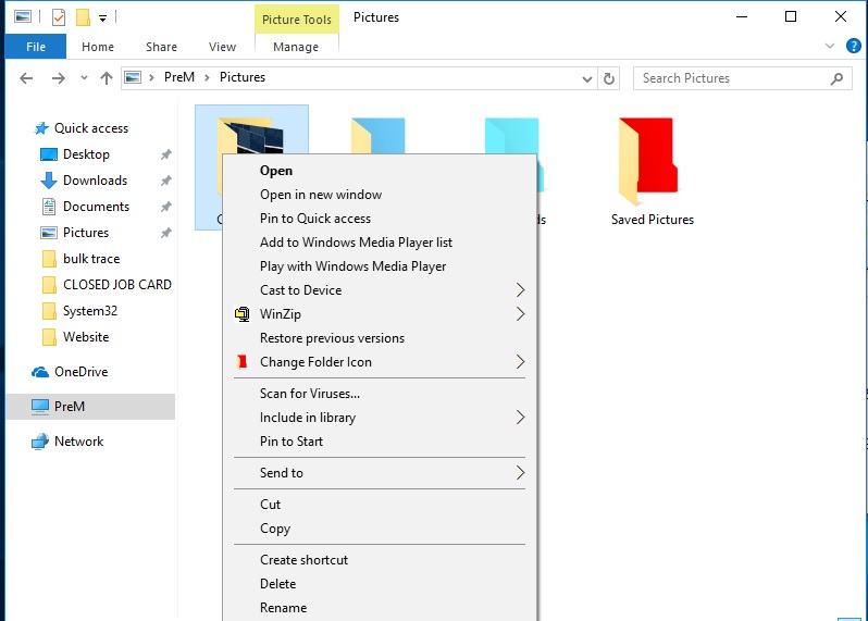 windows change folder color