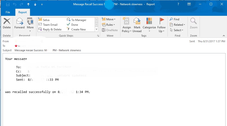 How to Recall sent Mails in Outlook 2016? Technoresult