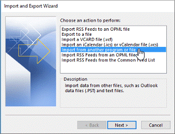 Import and export wizard-export contacts