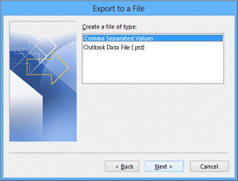 Export to a file-export contacts