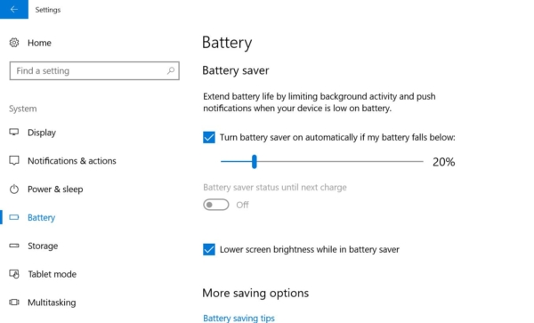 enabling battery saver-Battery Saver Mode