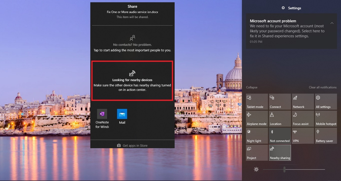 Share Files Using nearby sharing on windows 10