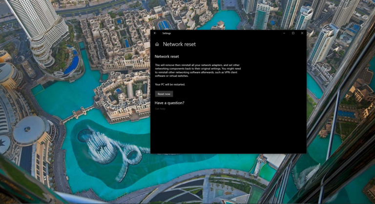 Windows 10 Network Adapter Resetting
