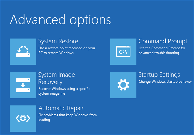 make system recovery windows 10