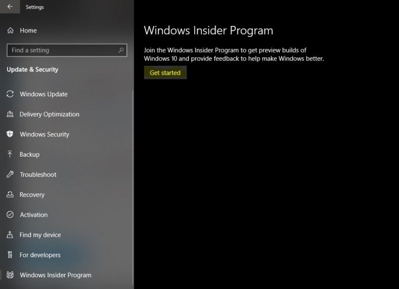 enroll for Windows Insider Program