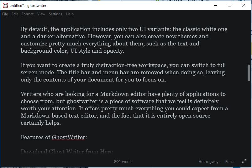 Distraction-Free Writing GhostWriter