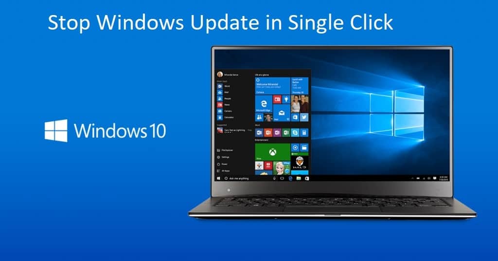 How to stop windows update with a single click on windows 10/8/7?