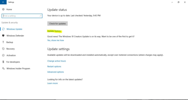 Uninstall Recent windows Updates-technoresult