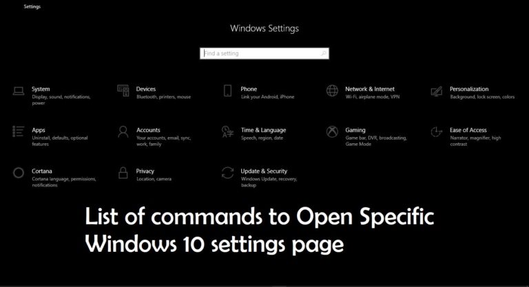 How to Open Windows 10 settings Using Run Command?