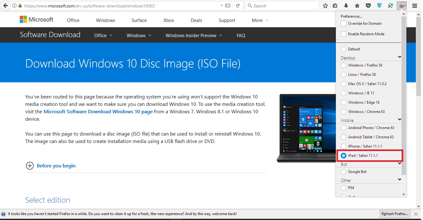 How to Download Windows 10 1909 ISO officially from Microsoft