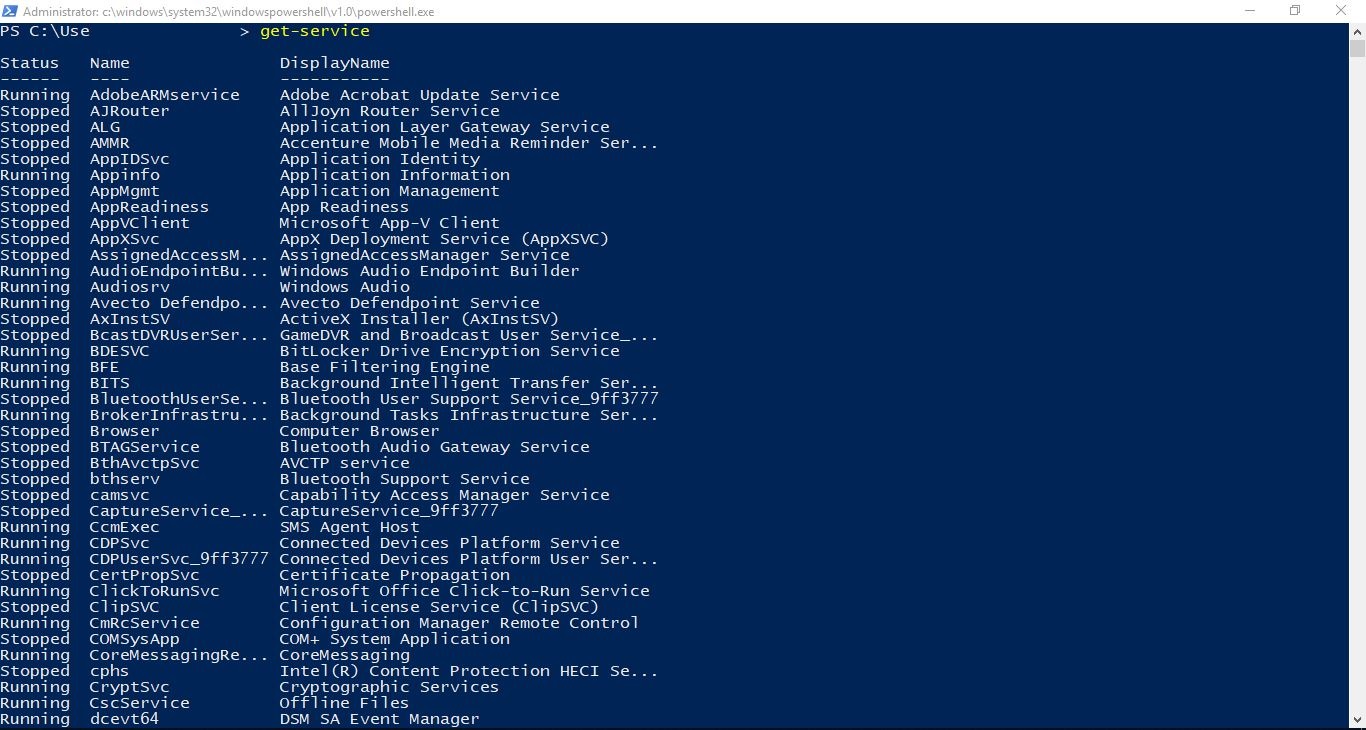 How to Start,Stop windows services using Powershell?