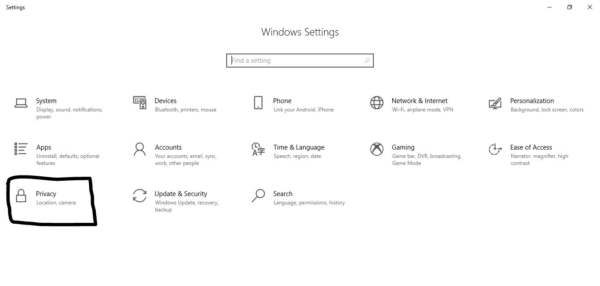 Opening windows setting-Disable windows Feedback Notification