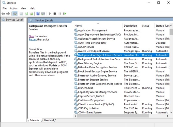 restarting BITS-High CPU and Disk usage