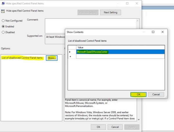 adding values contol panel Items-Disable Gray scale mode