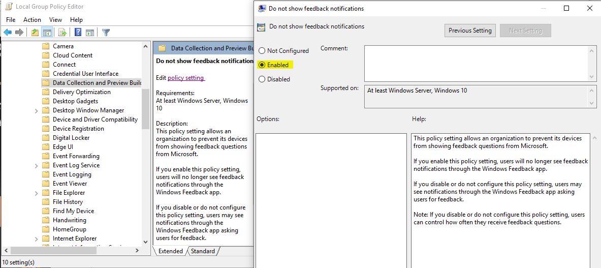 How to Disable windows Feedback Notification in windows 10? Technoresult
