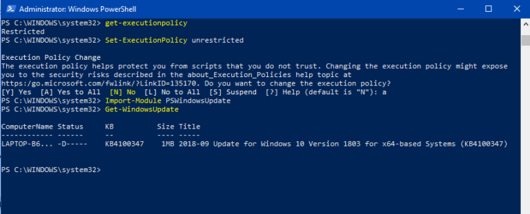 How To Install Windows Update Using Powershell In Windows 10