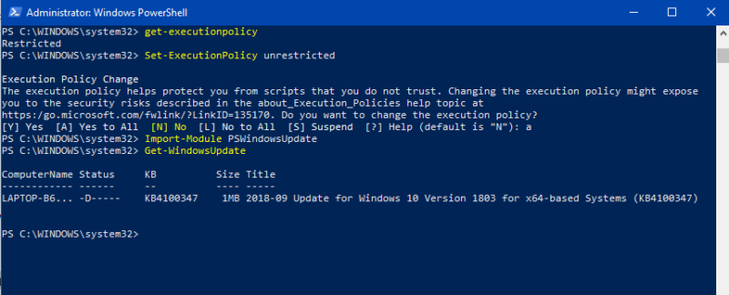 windows UpdateHelp command powershell update commands