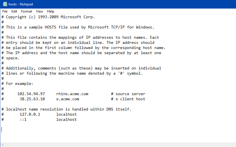 Host file format-Block any Website using Host file