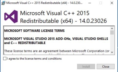 Installing the Visual C++ package2-msvcp140.dll error