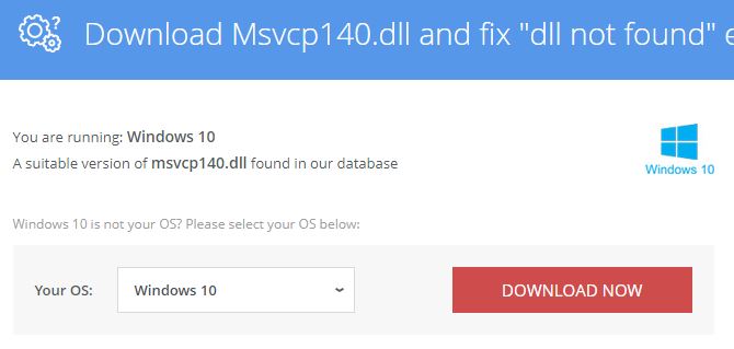 downloading the dll file-msvcp140.dll error