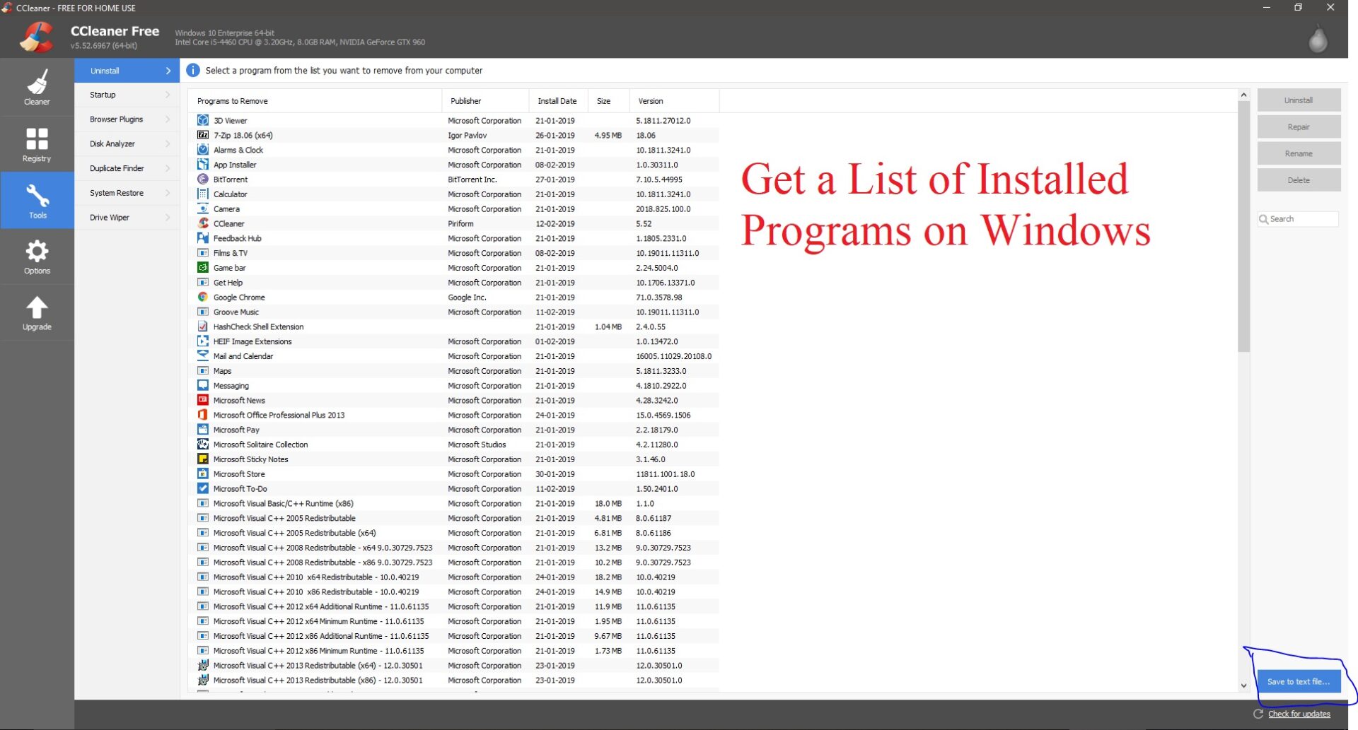 How to Get a List of Installed Programs on Windows?
