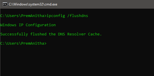 flushDNS-Error Code WaitforConnectFailed