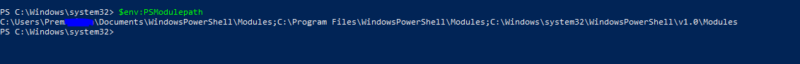 getting the path for importated module-install Azure PowerShell Module