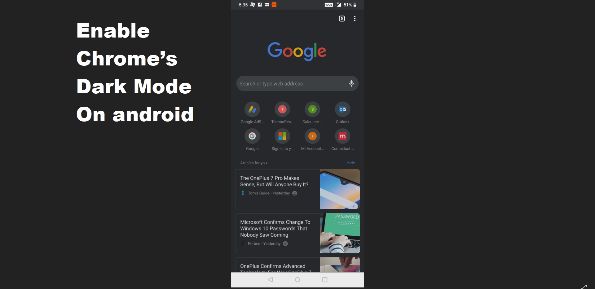 Enable Chrome’s Dark Mode On android