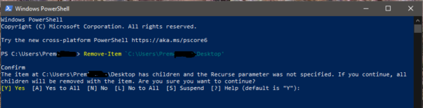 How to delete files and folders using PowerShell in windows 10 ...