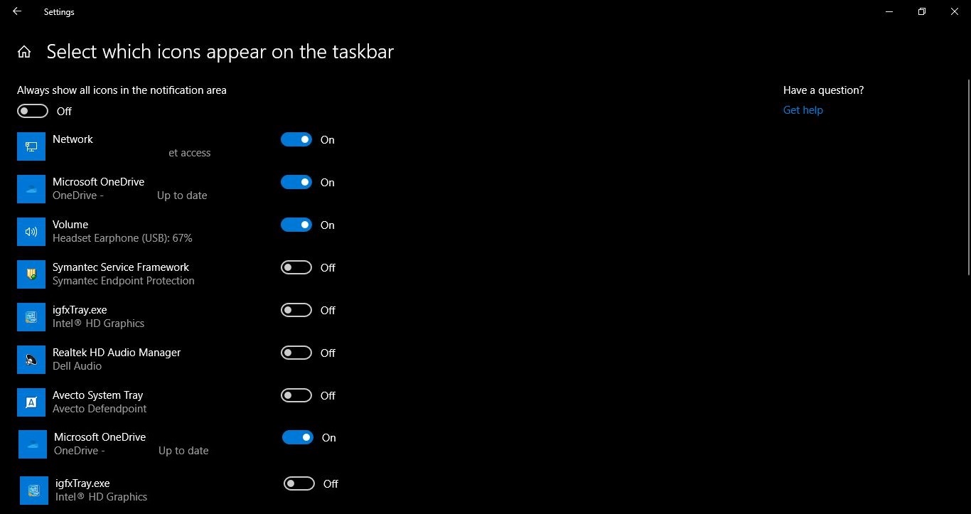 How to Move all System tray icons to task bar in windows 10?