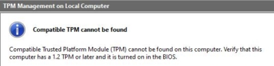 error on TPM management Console
