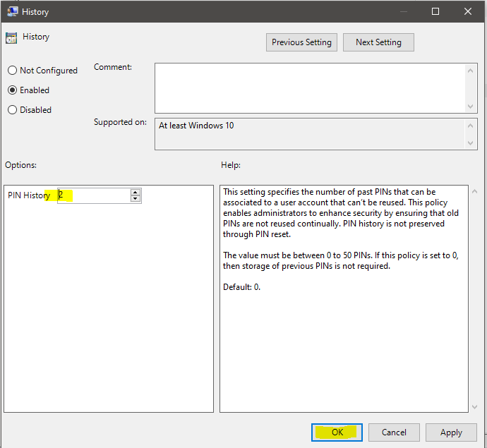 What is PIN History and How to disable/Enable PIN History in Windows 10? Technoresult