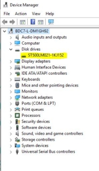 Checking Model Number using device manager