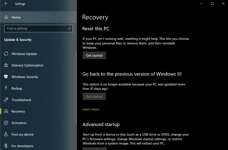 How to reset your Windows 10 Using cloud in the recovery settings ...