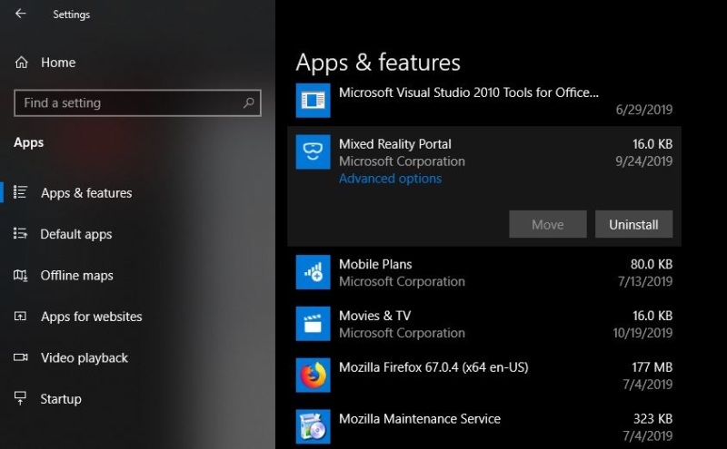 windows 10 remove mixed reality portal powershell