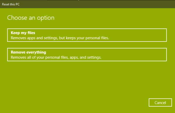 Choose Keep My File to Update windows 10 Using Cloud