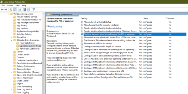 Group Policy editor Operating system Drivers