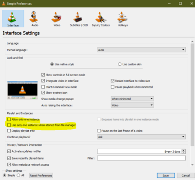 open multiple vlc at once