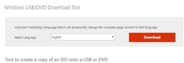 Windows UEFI Bootable USB using windows USB DVD Download tool
