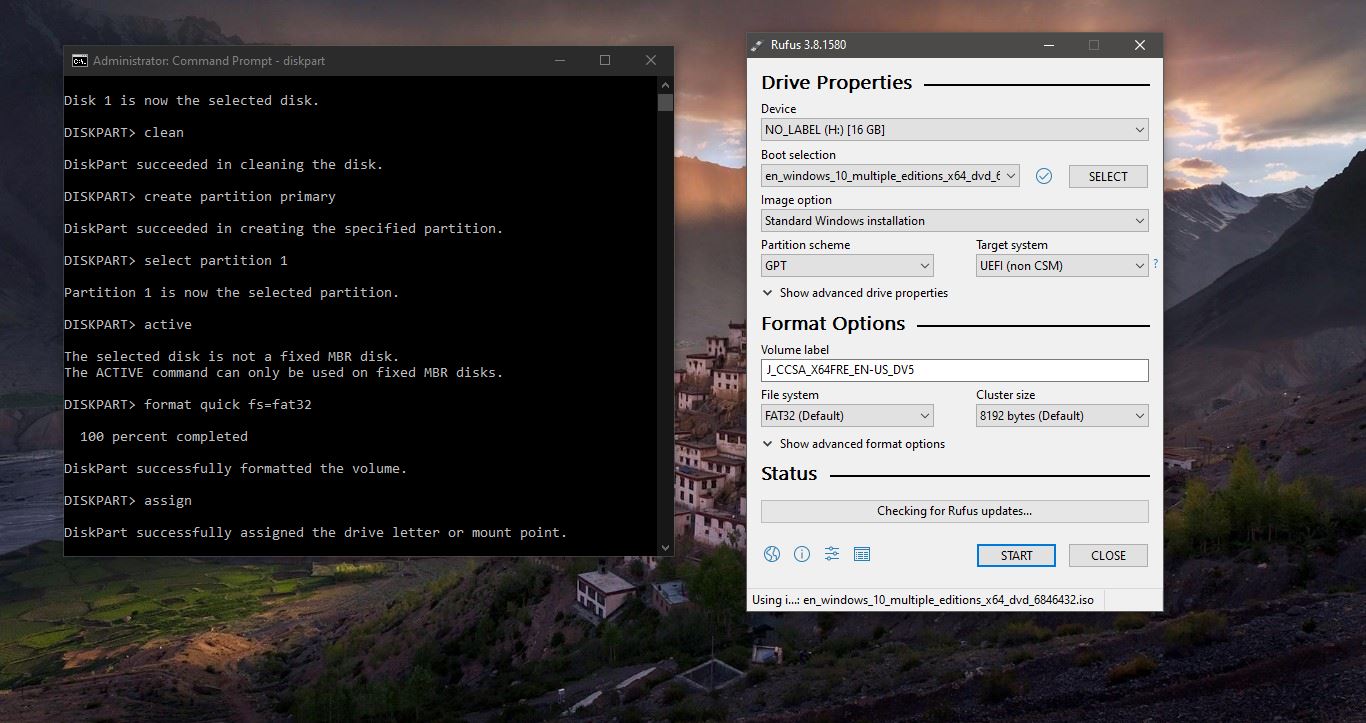 create uefi bootable usb windows 10 mac