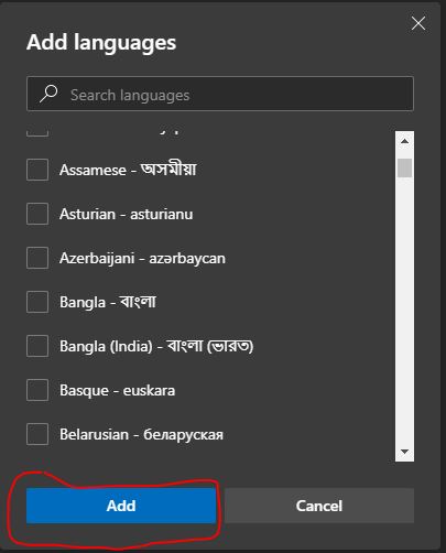 Add languages