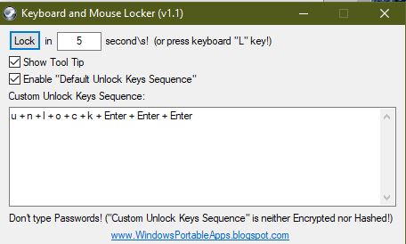 Lock Keyboard and Mouse