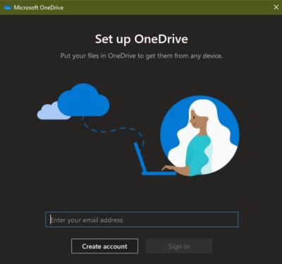 Signing OneDrive