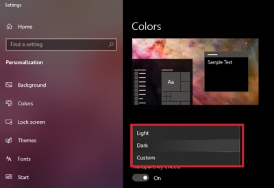 Windows Color mode
