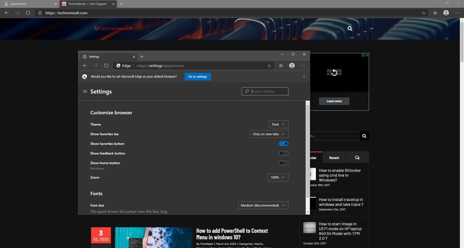 microsoft edge dark mode